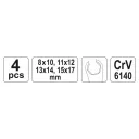 Yato YT-0143 fékcsőkulcs készlet, CrV - 4 részes