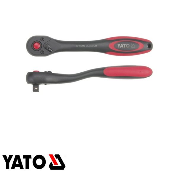 Yato YT-0293 racsnis hajtószár 1/4" CrV, 72T - hajlított 144 mm (bevonatos)