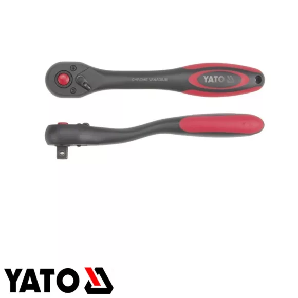 Yato YT-0295 racsnis hajtószár 1/2" CrV, 72T - hajlított 257 mm (bevonatos)