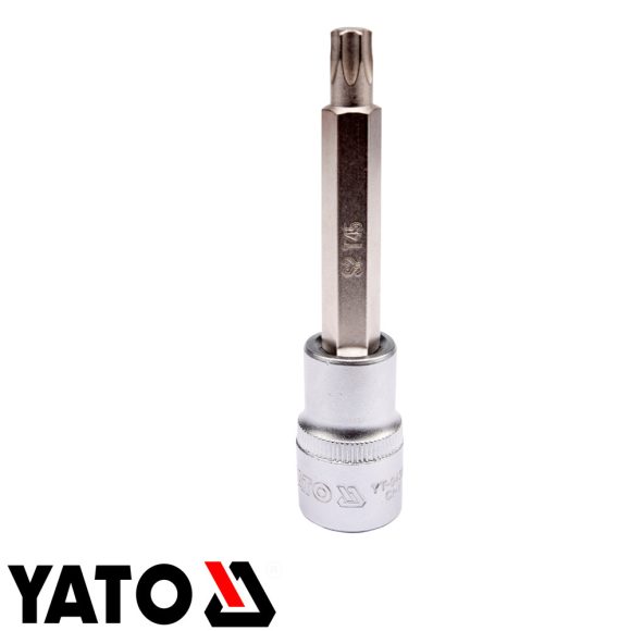 Yato YT-04325 dugókulcs hosszú torx  bit CrV/S2 acél 1/2" - T45 (L=100mm)