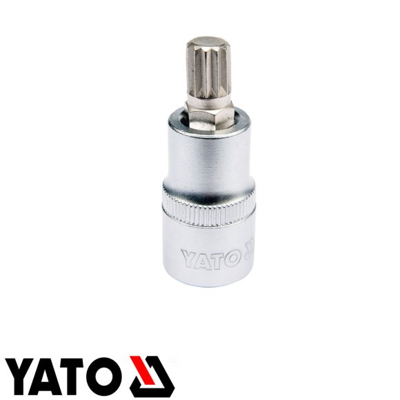 Yato YT-04343 dugókulcs sűrű torx bit (SPLINE) CrV/S2 acél 1/2" - M10 (L=55mm)