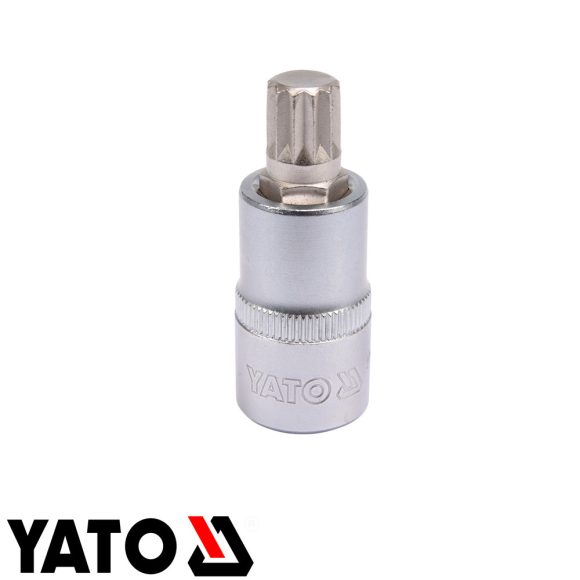 Yato YT-04344 dugókulcs sűrű torx bit (SPLINE) CrV/S2 acél 1/2" - M12 (L=55mm)