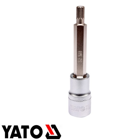 Yato YT-04352 dugókulcs sűrű torx bit (SPLINE) CrV/S2 acél 1/2" - M8 (L=100mm)