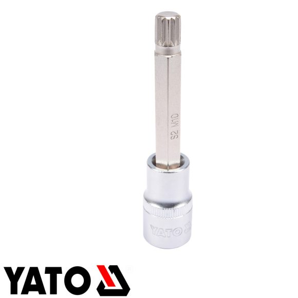 Yato YT-04353 dugókulcs sűrű torx bit (SPLINE) CrV/S2 acél 1/2" - M10 (L=100mm)