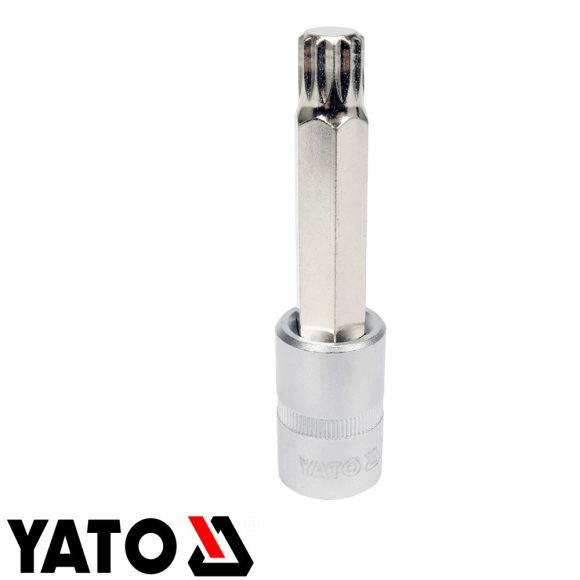 Yato YT-04355 dugókulcs sűrű torx bit (SPLINE) CrV/S2 acél 1/2" - M14 (L=100mm)