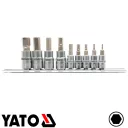 Yato YT-04401 dugókulcs imbusz bit készlet 1/4"-3/8", 9 részes (2-12 mm)