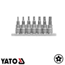Yato YT-0461 ötkarú lyukas Torx speciális bithegy készlet 1/4" dugófejjel, 7 részes