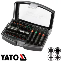   Yato YT-04621 bithegy készlet 1/4" S2 acél, 23 részes