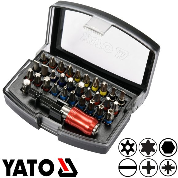 Yato YT-04622 bithegy készlet 1/4" S2 acél, 32 részes