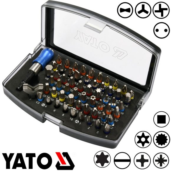 Yato YT-04624 bithegy készlet 1/4" S2 acél, 59 részes