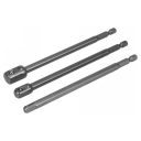 Yato YT-04628 dugókulcs adapter készlet 1/4" hex >>> 1/4"-3/8"-1/2" négyzet , CrV (L=150mm)