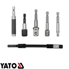   Yato YT-04640 bittartó és adapter készlet 40Cr, 6 részes (1/4" bit>>>1/4"-3/8"-1/2" négyzet)