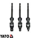 Yato YT-04641 csuklós dugókulcs adapter készlet 1/4" hex >>> 1/4"-3/8"-1/2" négyzet , CrV (L=125 mm)