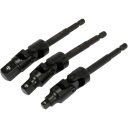 Yato YT-04641 csuklós dugókulcs adapter készlet 1/4" hex >>> 1/4"-3/8"-1/2" négyzet , CrV (L=125 mm)