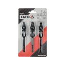 Yato YT-04641 csuklós dugókulcs adapter készlet 1/4" hex >>> 1/4"-3/8"-1/2" négyzet , CrV (L=125 mm)