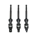 Yato YT-04641 csuklós dugókulcs adapter készlet 1/4" hex >>> 1/4"-3/8"-1/2" négyzet , CrV (L=125 mm)
