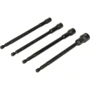 Yato YT-04642 dugókulcs bitfej készlet CrV, 150 mm, mágneses, 1/4" (4 db) - 6-13 mm