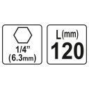 Yato YT-04671 mágneses bittartó 1/4" - 120 mm