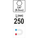 Yato YT-04683 mágneses bittartó 1/4" - 250 mm