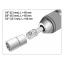 YATO YT-04686 dugókulcs adapter készlet, 1/4"-3/8"-1/2", 65 mm, 3 db-os