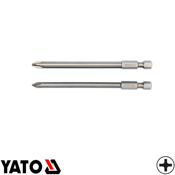 YATO YT-0488 PH behajtó bit szett 1/4" - PH1, PH2 x 100 mm (S2 acél)