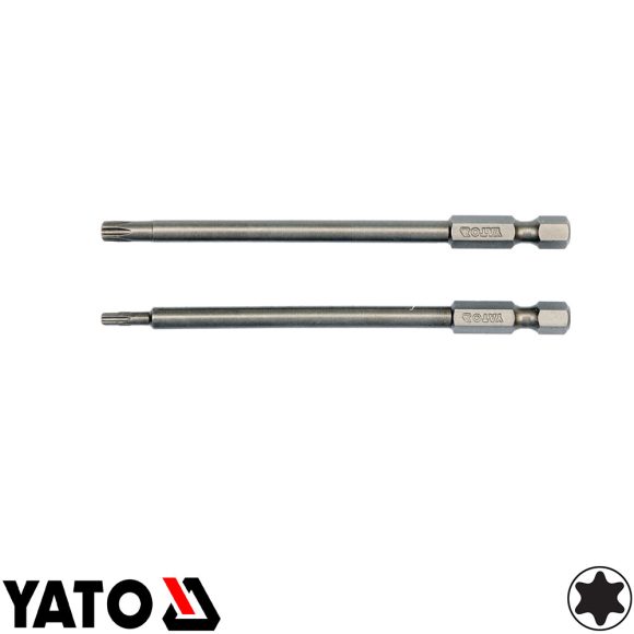 YATO YT-0490 TX behajtó bit szett 1/4" - T10, T25 x 100 mm (S2 acél)