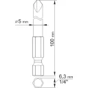 YATO YT-0496 TW behajtó bit szett 1/4" - TW1, TW3 x 100 mm (S2 acél)