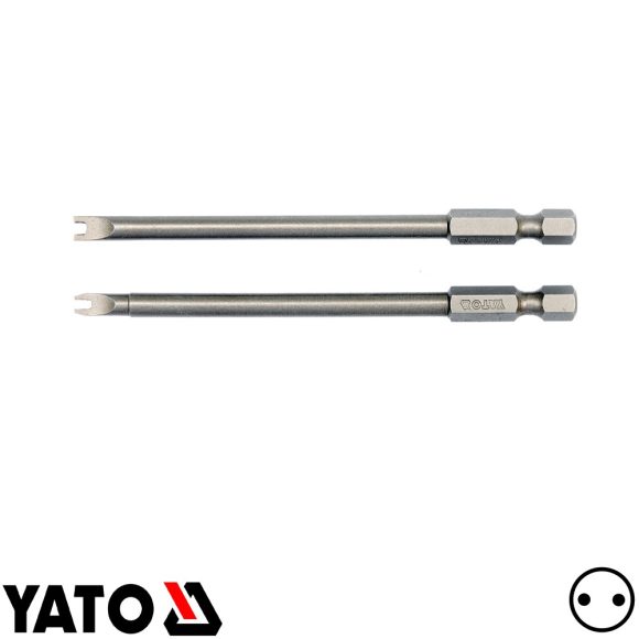 YATO YT-0498 kétágú spanner behajtó bit szett 1/4" - SD4, SD8 x 100 mm (S2 acél)