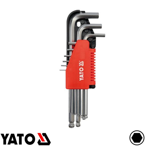 Yato YT-0507 hosszított imbuszkulcs készlet, gömbvégű, CrV 2-10 mm (9 részes)