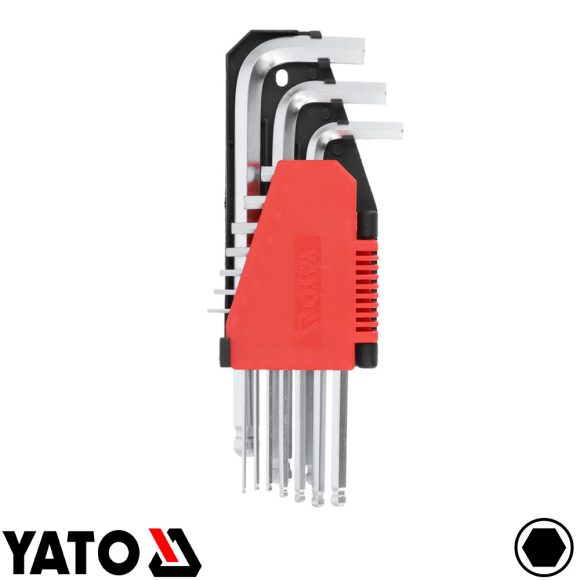 Yato YT-0509 hosszított imbuszkulcs készlet, gömbvégű, CrV 2-12 mm (10 részes)