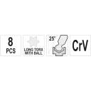 Yato YT-05123 torx kulcs készlet, gömbvégű, CrV, TX9-40 (8 részes)