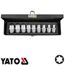Yato YT-0521 Torx dugókulcs készlet 1/2" - 9 részes (E10-E24, fémdobozban)