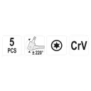 Yato YT-05320 csuklós torx kulcs készlet CrV, T15-T60 (5 részes)