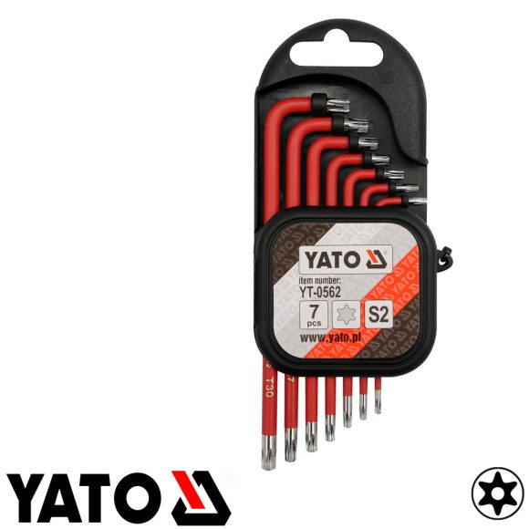 Yato YT-0562 lyukas torx kulcs készlet, S2 acél, TTA9-30 (7 részes)