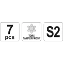 Yato YT-0562 lyukas torx kulcs készlet, S2 acél, TTA9-30 (7 részes)