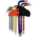Yato YT-05633 hosszított lyukas torx kulcs készlet, S2 acél (színes), TTA 10-50 (9 részes)
