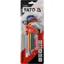 Yato YT-05633 hosszított lyukas torx kulcs készlet, S2 acél (színes), TTA 10-50 (9 részes)