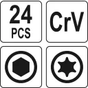 Yato YT-05640 torx és imbuszkulcs készlet (CrV.), összecsukható (3x8 részes)