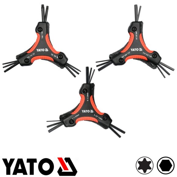 Yato YT-05644 torx és imbuszkulcs készlet (CrV.), összecsukható (26 részes)