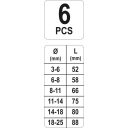 Yato YT-0590 törtcsavar kiszedő készlet, 6 részes M3-M25