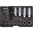 Yato YT-06033 roncsolt csavarfej-törtcsavar-tőcsavar kiszedő készlet, 17 részes