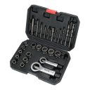 Yato YT-06037 roncsolt csavarfej-törtcsavar-csavaranya kiszedő készlet CrMo - 26 részes