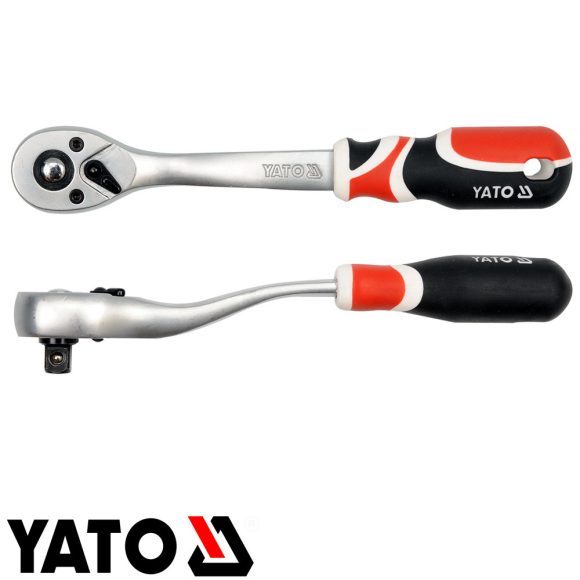 Yato YT-0731 racsnis hajtószár 3/8" CrV, 72T - hajlított 200 mm