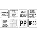 YATO YT-08906 szerszámkoffer habszivacs betéttel 569x425x215 mm (PP, IP55)
