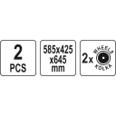 YATO YT-09162 kerekes szerszámosláda rendszer (kétrészes, műanyag), 585x425x645 mm