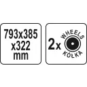 YATO YT-09185 kerekes szerszámosláda (műanyag), 793x385x322 mm