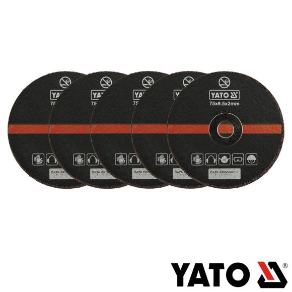 Yato YT-0994 vágókorong (fém), Ø 75x2x9.5 mm, 5 darabos