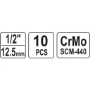 Yato YT-1025 gépi dugókulcs készlet 1/2", 10 részes 10-22 mm / L=39 mm