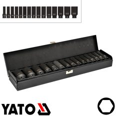   Yato YT-1055 hosszú gépi dugókulcs készlet 1/2" CrMo, 15 részes 10-32 mm / L=78 mm
