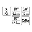 Yato YT-10643 gépi csukló készlet, CrMo (1/4"-3/8"-1/2")